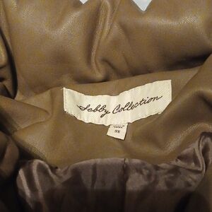 NWT! Sebby Faux Leather Tan/Brown Coat